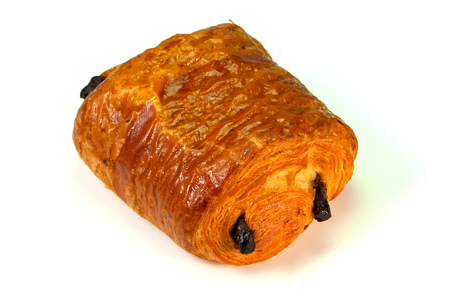 Delicious and typical french pain au chocolat